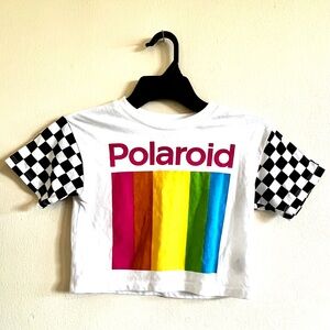 Polaroid Girls Cropped Half T-Shirt - Kids 5/6